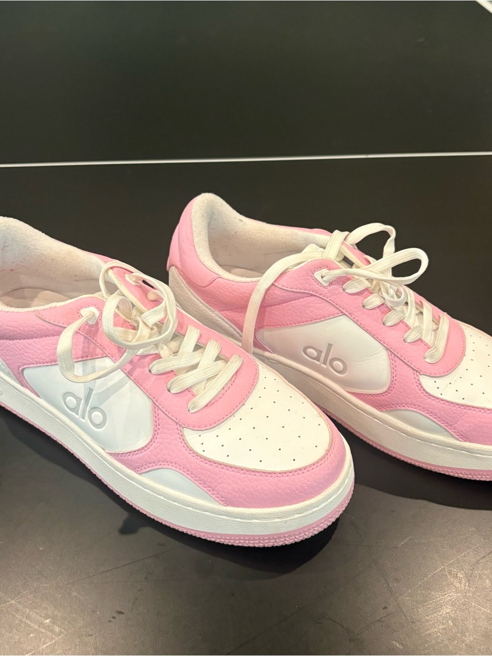 ALO Yoga Pink and White Recovery Mode Sneakers
